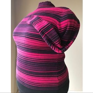 Vintage 90s pink & purple ribbed mock turtleneck.